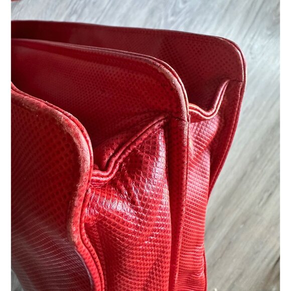 Bottega Veneta Red Leather Document Tote Shoulder Bag w Black Interior - Picture 10 of 16